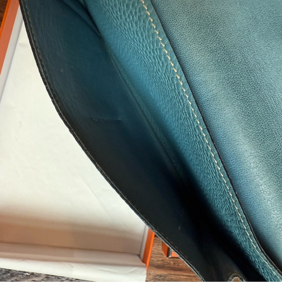 Authentic Hermes Dogon Wallet Togo Blue Jean leather - Picture 5 of 16